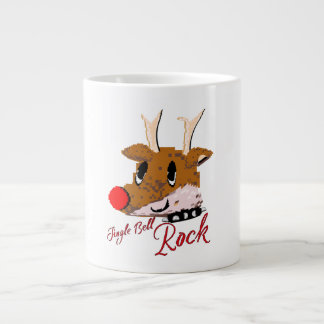 Mikitiez jinglebellrock punk gothmas reindeer  large coffee mug