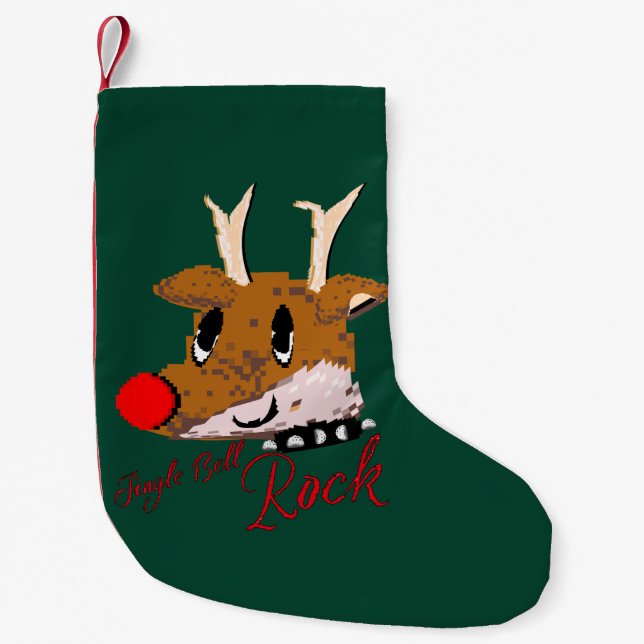 Mikitiez jinglebellrock punk gothmas reindeer small christmas stocking (Front)
