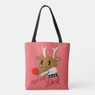 Mikitiez jinglebellrock punk gothmas reindeer tote bag