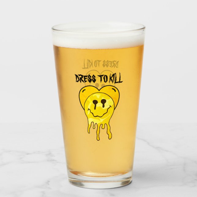 Mikitiez melt yellow heart smile friendship glass (Front Filled)