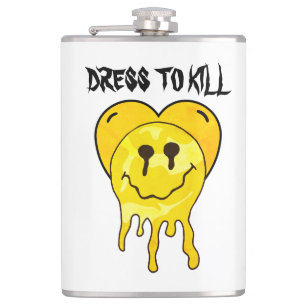 Mikitiez melt yellow heart smile friendship hip flask