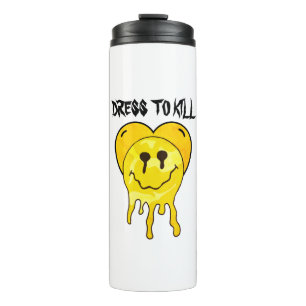 Mikitiez melt yellow heart smile friendship thermal tumbler