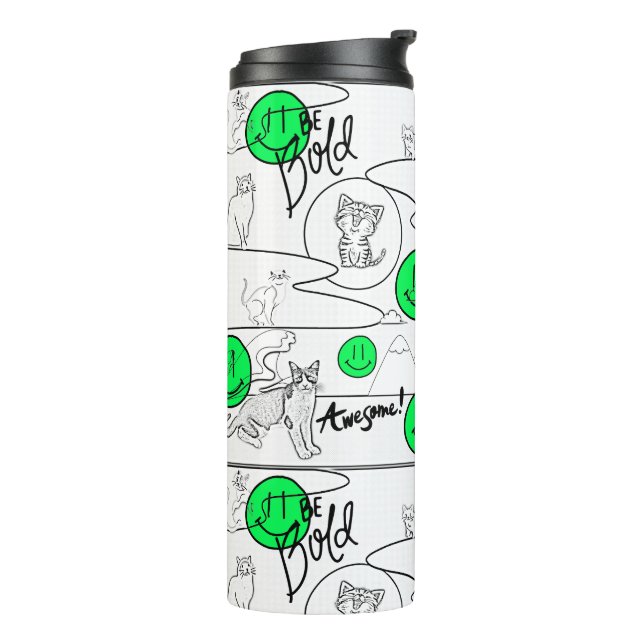 Mikitiez meow summer cat party beach  thermal tumbler (Rotated Left)