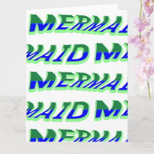 Mikitiez ocean mermaid venus sea blue  card