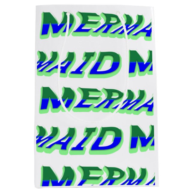 Mikitiez ocean mermaid venus sea blue  medium gift bag (Front)