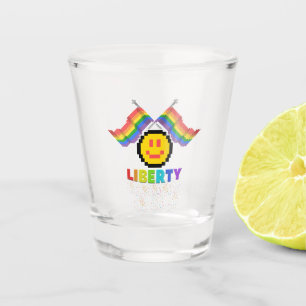 Mikitiez PE olympics doughnut rainbow sport lgbtqi Shot Glass