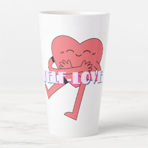 Mikitiez pink heart selflove june gemini latte mug