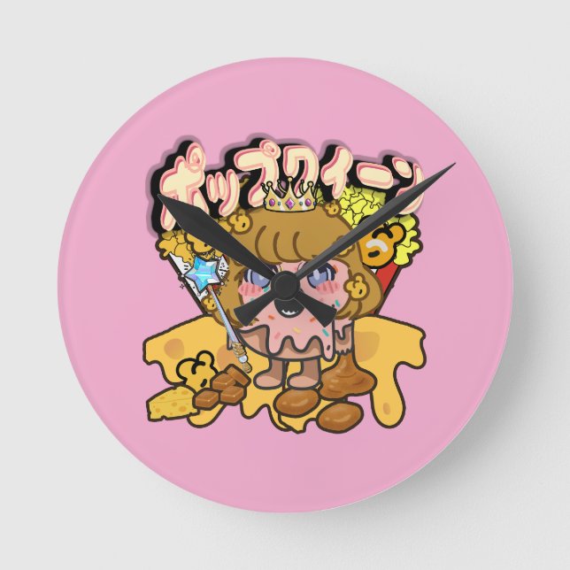 Mikitiez popqueen popcorn moivenight cinema round clock (Front)