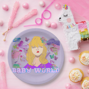 Mikitiez premier movie night princess doll summer  paper plate