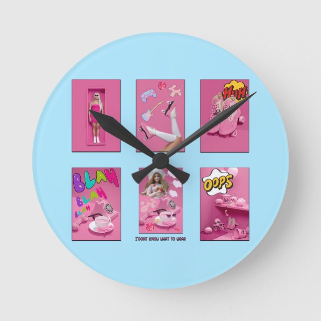 Mikitiez premier movie night princess doll T-Shirt Round Clock (Front)