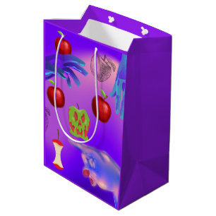Mikitiez red skull toxic apple vegan summer medium gift bag