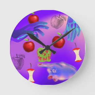 Mikitiez red skull toxic apple vegan summer round clock