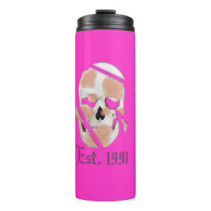 Mikitiez skull pink graffiti pride thermal tumbler