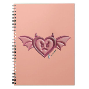 Mikitiez skull rose baroqueart rainbow rock  notebook
