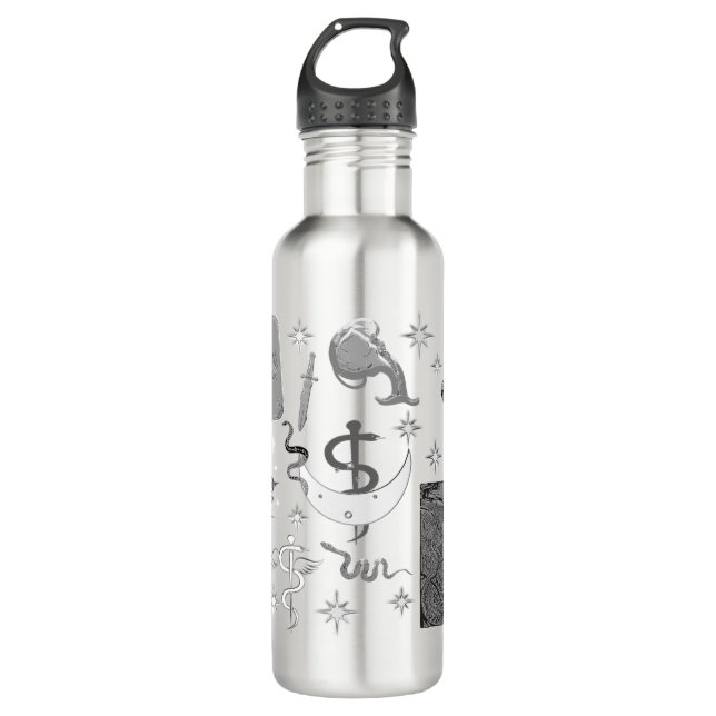 Mikitiez snake snakeperson wizard witch magic  710 ml water bottle (Front)