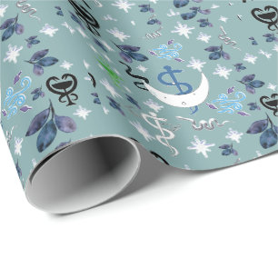 Mikitiez snake snakeperson wizard witch magic wrapping paper