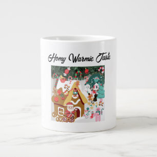Mikitiez snowman vintage whitechristmas elf large coffee mug