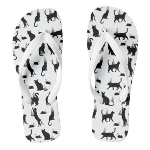 Mikitiez spooky bombay blackcat rat halloween jandals