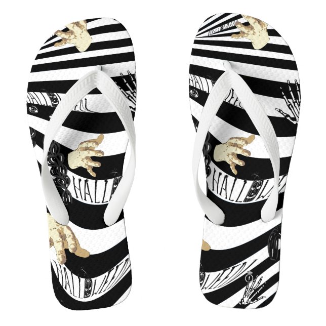 Mikitiez spooky halloween gothics vintage ghouls jandals (Footbed)