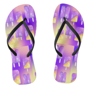 Mikitiez summer rainbow purple gold popsicle jandals