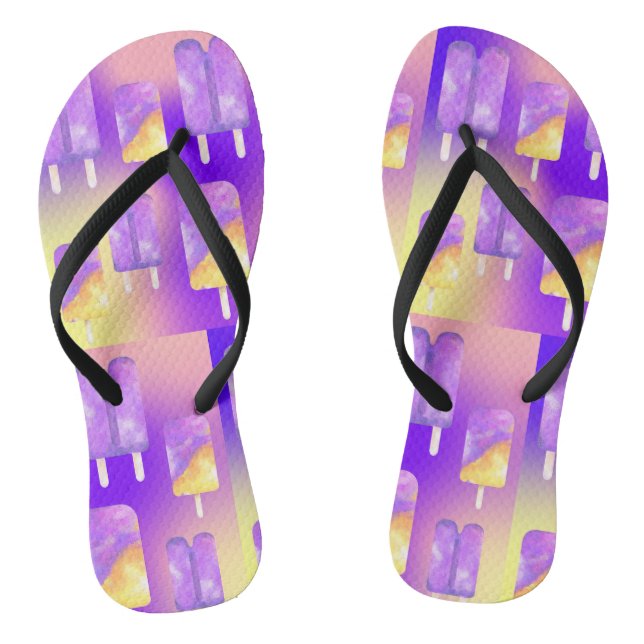 Mikitiez summer rainbow purple gold popsicle jandals (Footbed)