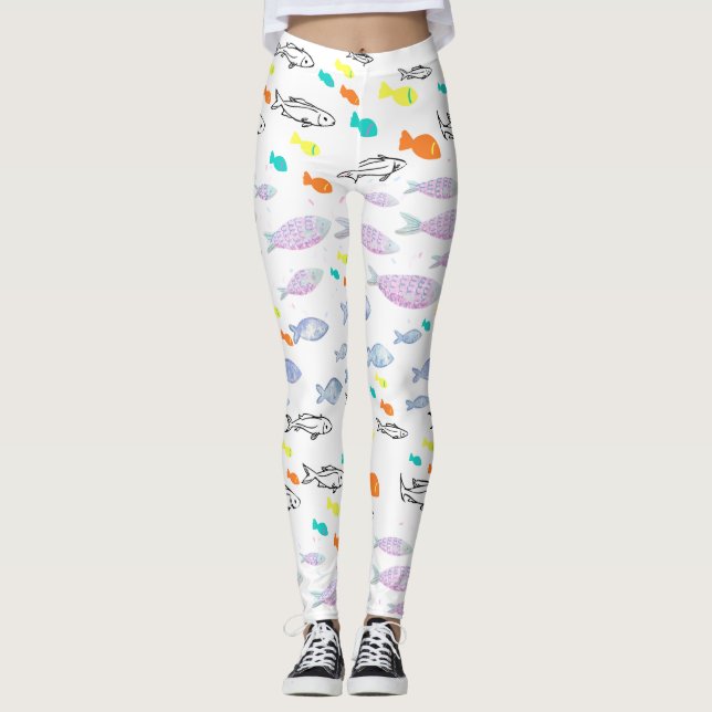Mikitiez venus mermaid fishing summer  leggings (Front)