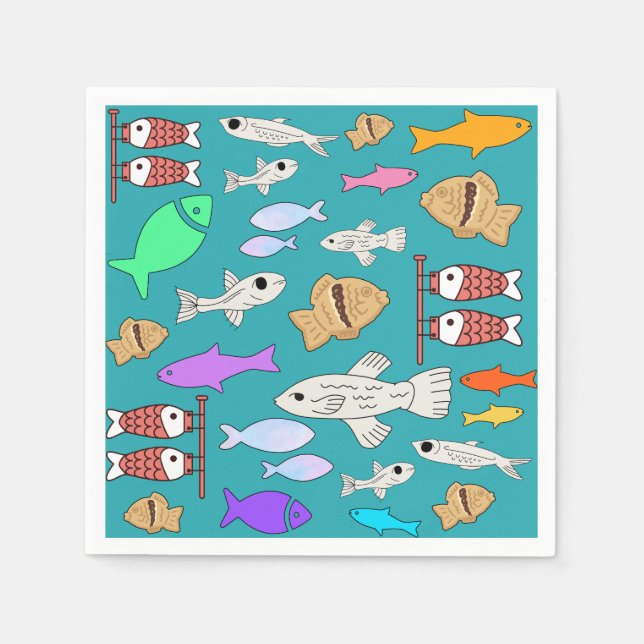 Mikitiez venus mermaid fishing summer  napkin (Front)