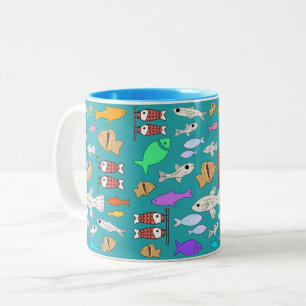 Mikitiez venus mermaid fishing summer Two-Tone coffee mug