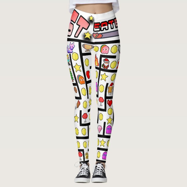 Mikitiez video gamer pixel classic christmas quote leggings (Front)