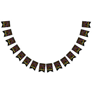 Mikitiez videogame pixel halloween spooky bat  bunting 