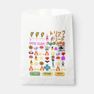 Mikitiez videogame pixel halloween spooky bat  favour bags