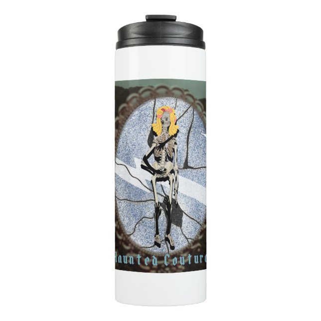 Mikitiez vintage halloween spooky vibes thermal tumbler (Front)