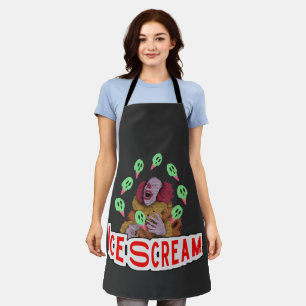 Mikitiez vintage scream clown icecream scarymovie apron