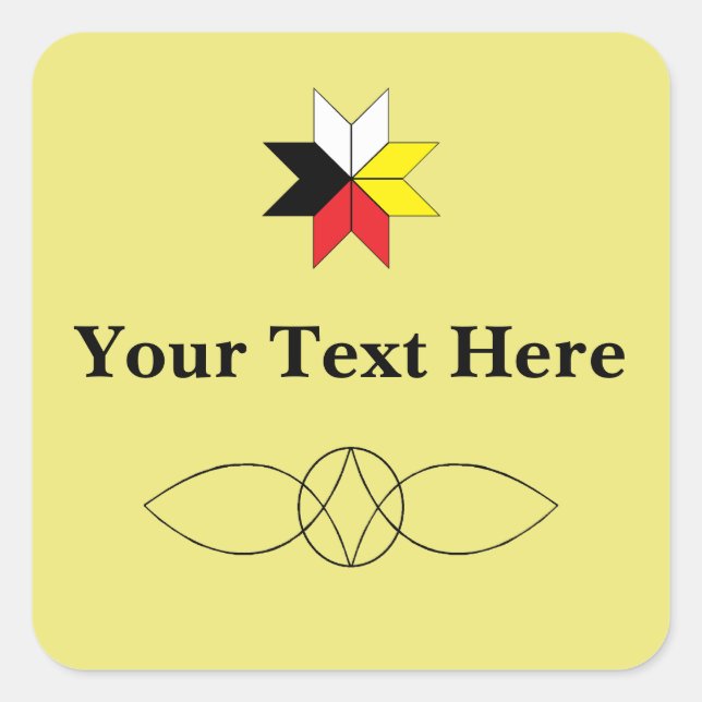 Mi'kmaq/Celtic Square Sticker (Front)