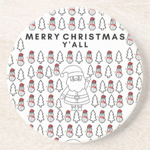 Miktiez merrychristmas minimal santa happynewyear coaster