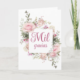 Mil Gracias, Tarjeta En Español, Thank You Card