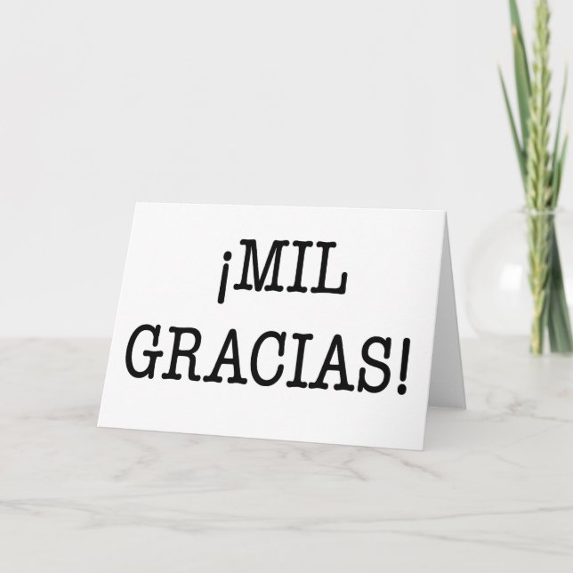 ¡MIL GRACIAS! - Thank you greeting card in Spanish (Front)
