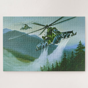 Mil Mi-24 Hind – Illustrated Attack Helicopter Jigsaw Puzzle