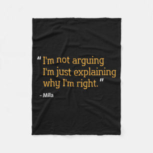 Mila Gift Quote Personalised Funny Birthday Name Fleece Blanket