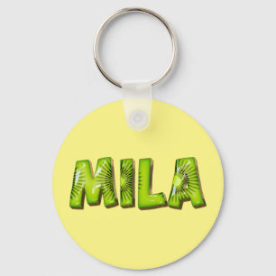 Mila Name Kiwi Design Key Ring