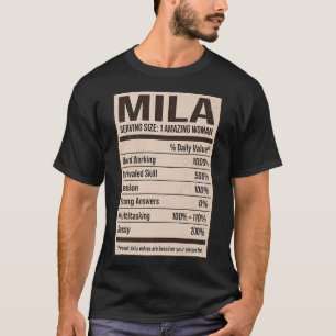 Mila Nutrition Facts Name Nickname Alias Title Fri T-Shirt