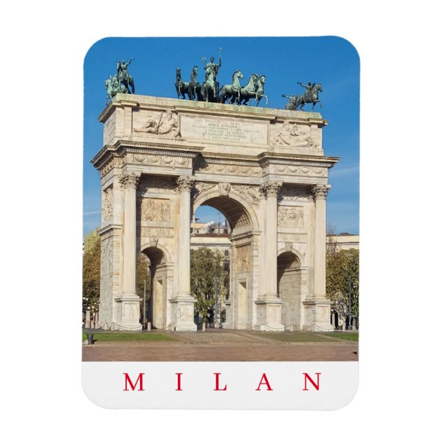 Milan Arco della Pace view fridge magnet (Vertical)
