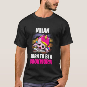 Milan Born To Be A Bookworm Personalised T-Shirt