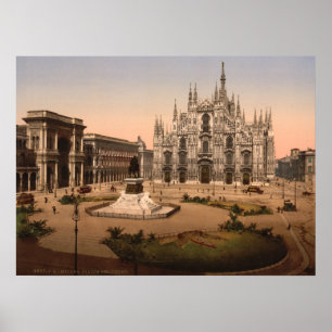 Milan Cathedral and Piazza, Lombardy, Italy Poster