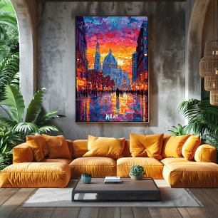 Milan City Skyline Poster – Iconic Italian Art
