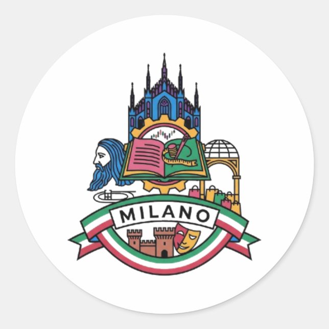MILAN CLASSIC ROUND STICKER (Front)