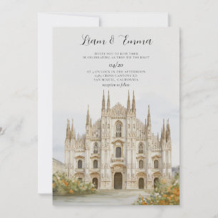 Milan Destination Skyline Wedding Invitation