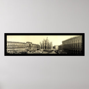 Milan Duomo Square Italy Photo 1909 Poster