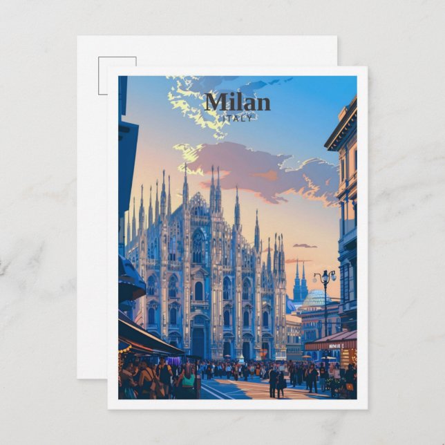 Milan Italy Art Vintage Travel  Postcard (Front/Back)