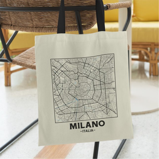 Milan, Italy City Map Tote Bag (Creator Uploaded)